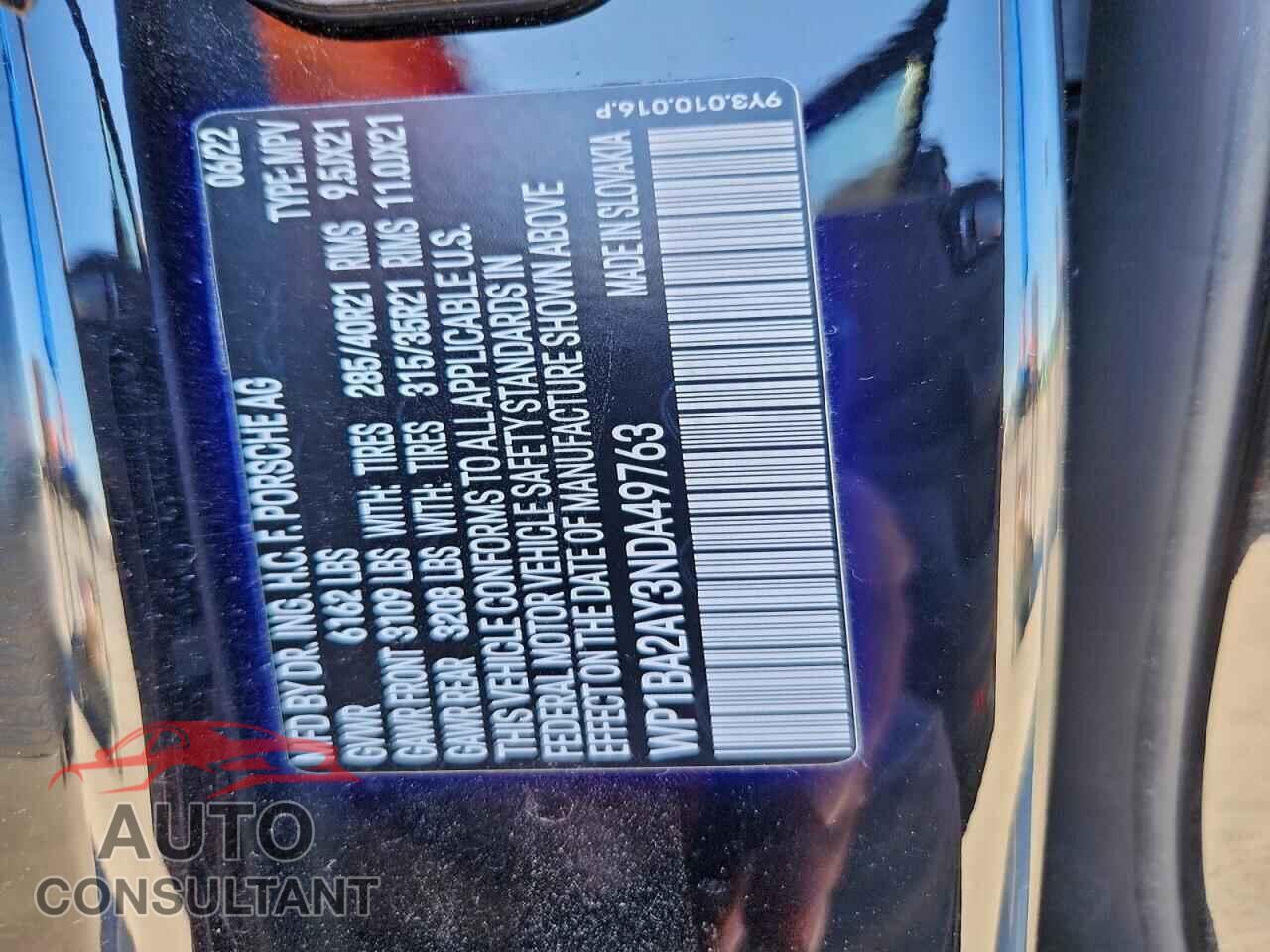 PORSCHE CAYENNE 2022 - WP1BA2AY3NDA49763