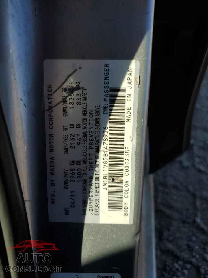MAZDA 3 2011 - JM1BL1VG5B1478956