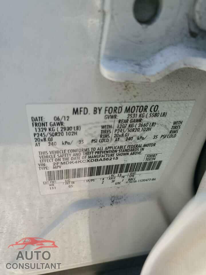 FORD EDGE 2013 - 2FMDK4KCXDBA56215
