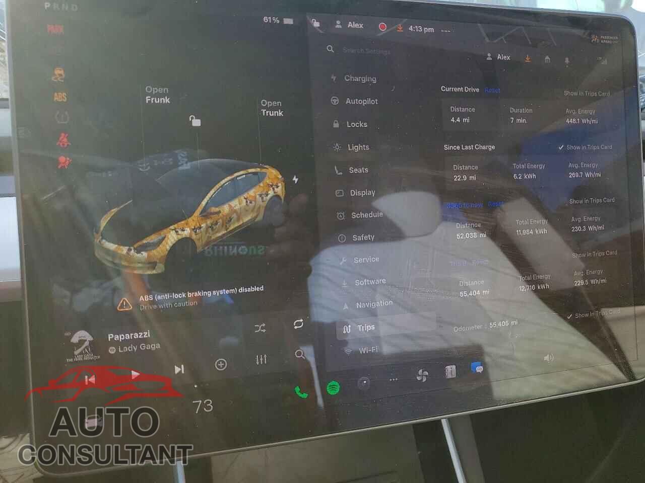 TESLA MODEL 3 2019 - 5YJ3E1EA2KF312122
