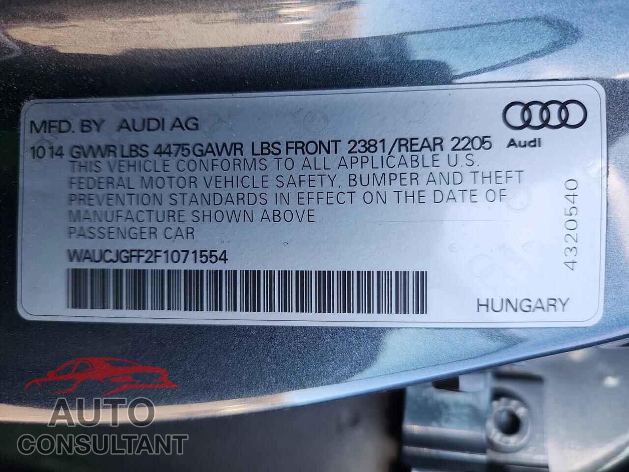 AUDI A3 2015 - WAUCJGFF2F1071554