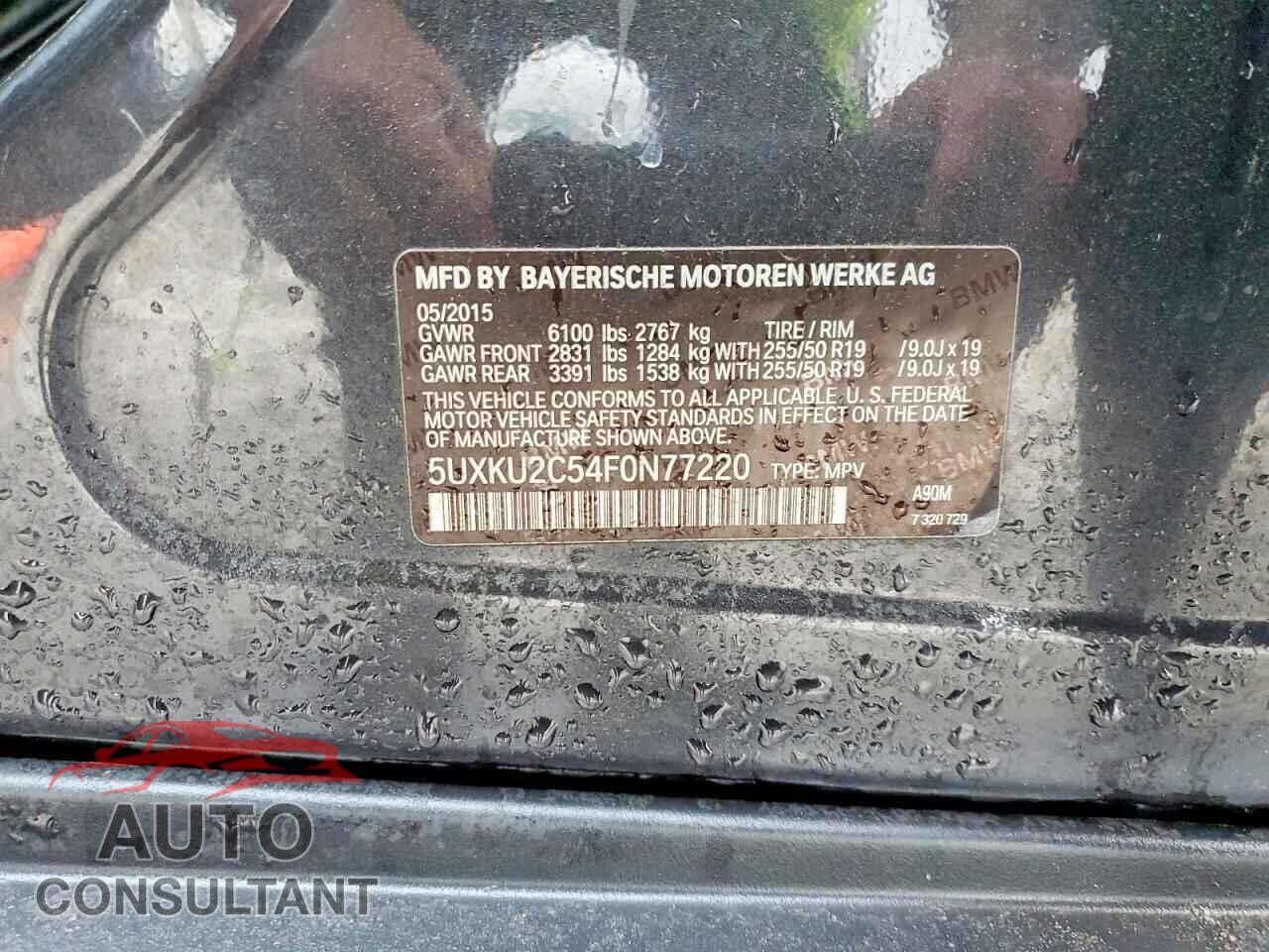 BMW X6 2015 - 5UXKU2C54F0N77220