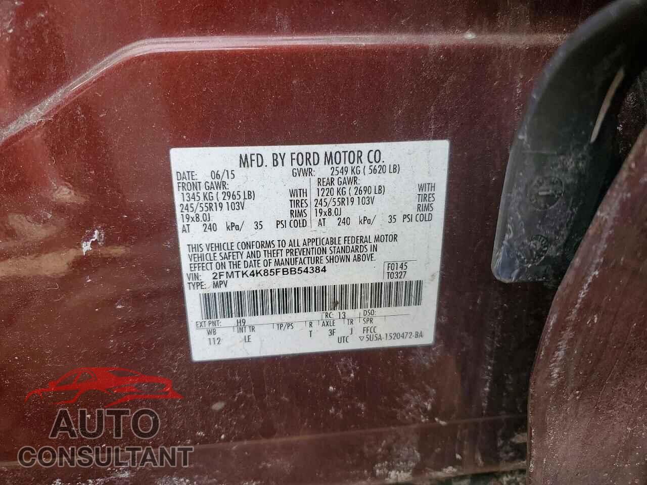 FORD EDGE 2015 - 2FMTK4K85FBB54384