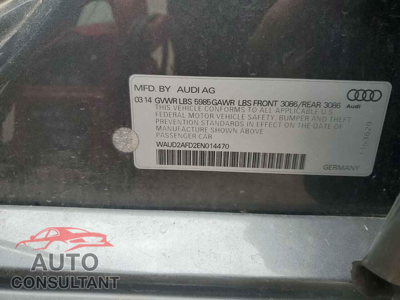 AUDI S8 2014 - WAUD2AFD2EN014470