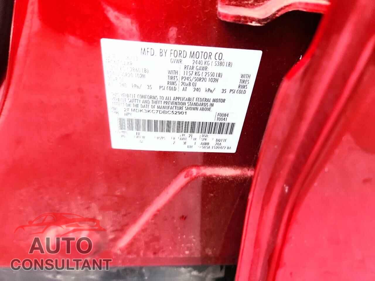 FORD EDGE 2013 - 2FMDK3KC7DBC52901