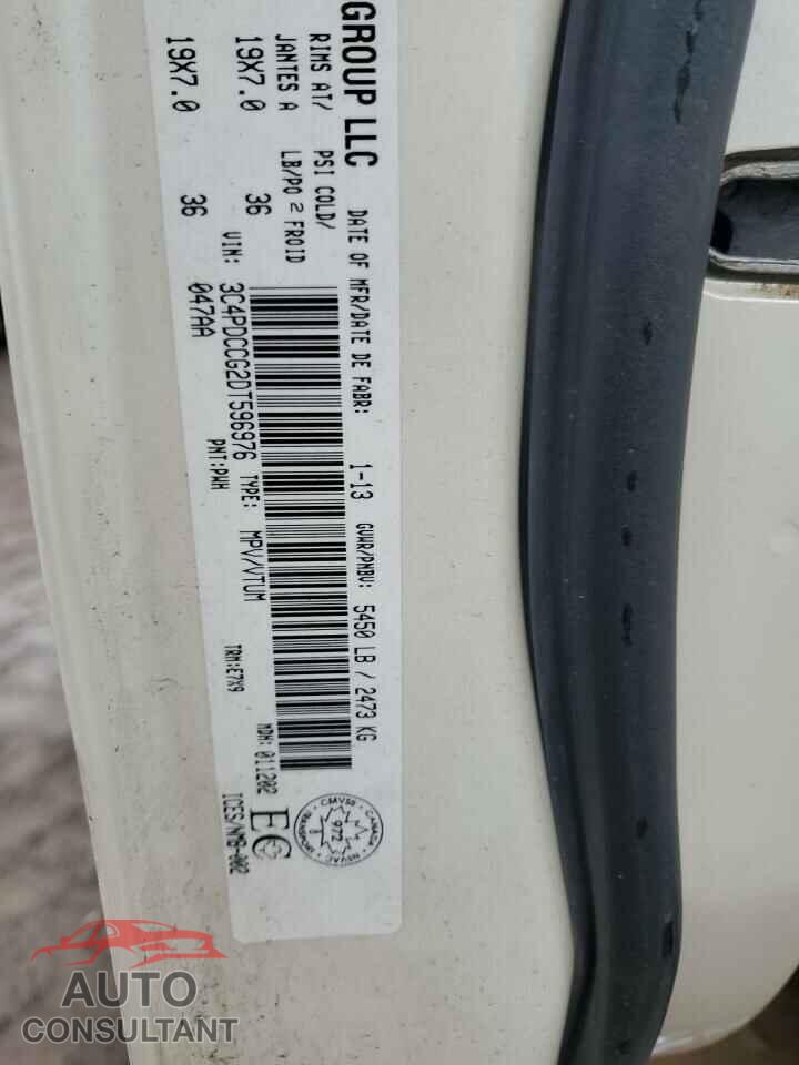 DODGE JOURNEY 2013 - 3C4PDCCG2DT596976