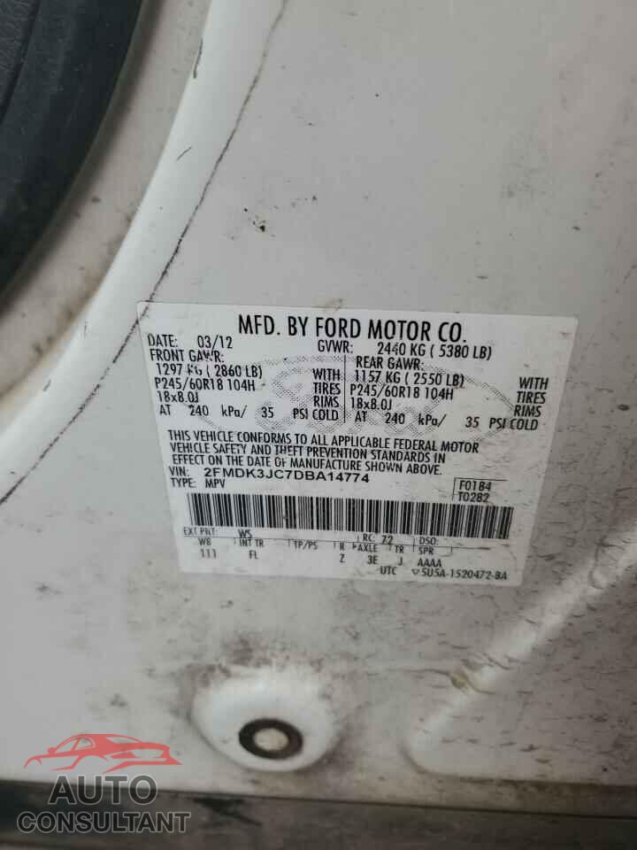 FORD EDGE 2013 - 2FMDK3JC7DBA14774