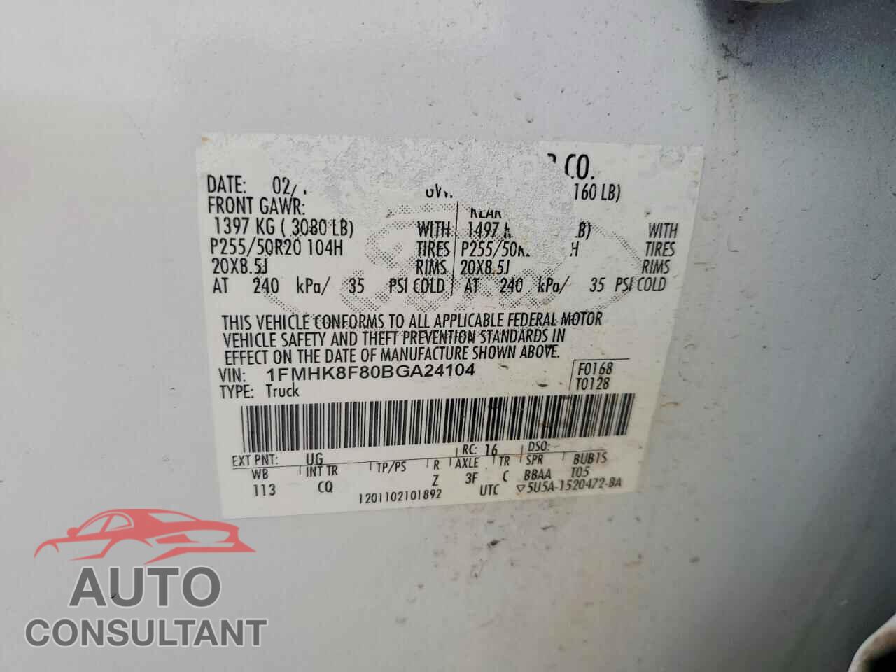 FORD EXPLORER 2011 - 1FMHK8F80BGA24104