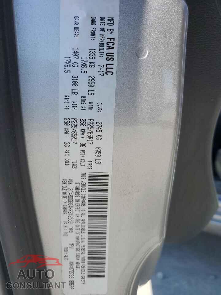 DODGE CARAVAN 2017 - 2C4RDGEG4HR842559