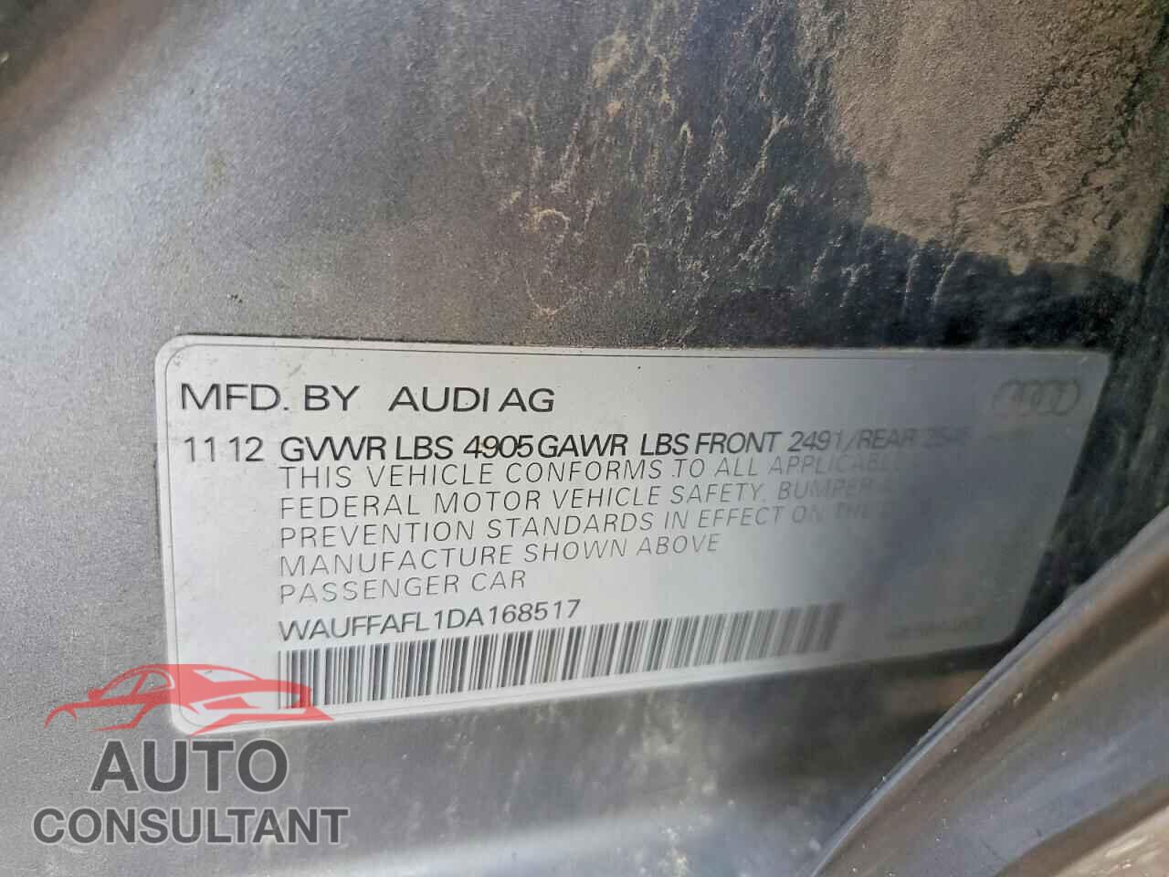 AUDI A4 2013 - WAUFFAFL1DA168517