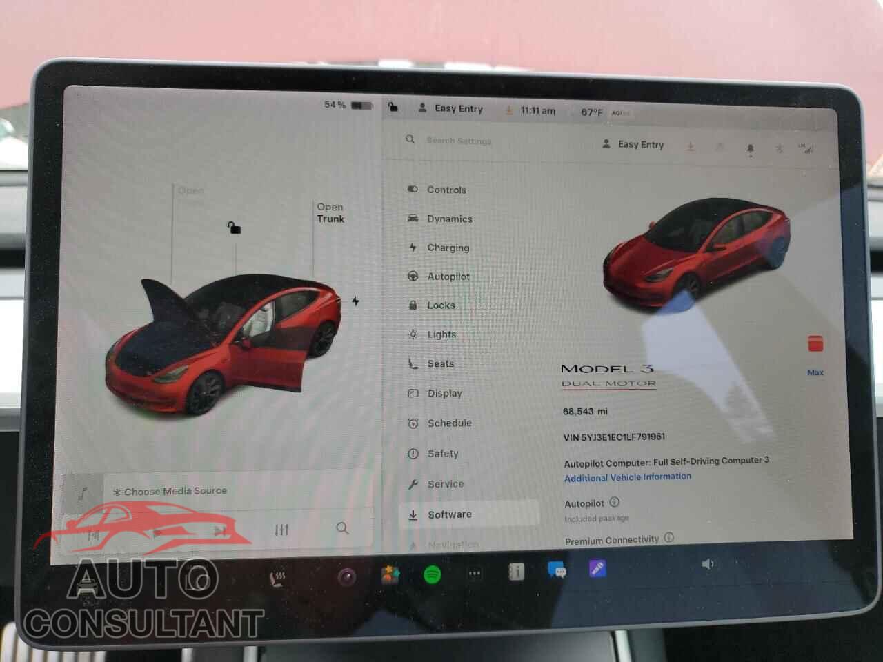 TESLA MODEL 3 2020 - 5YJ3E1EC1LF791961