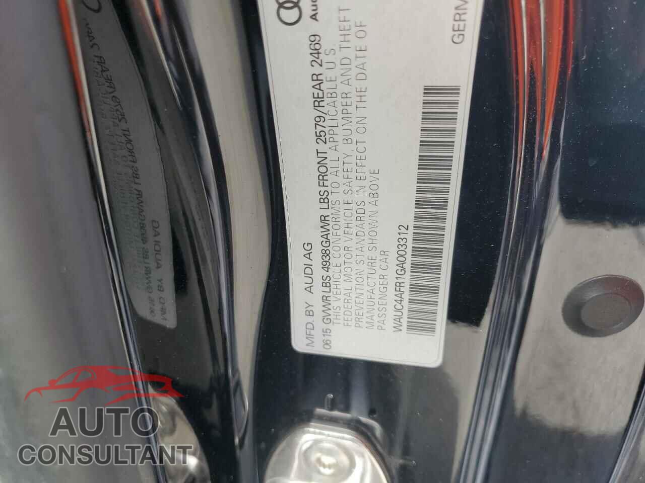 AUDI S5/RS5 2016 - WAUC4AFR1GA003312