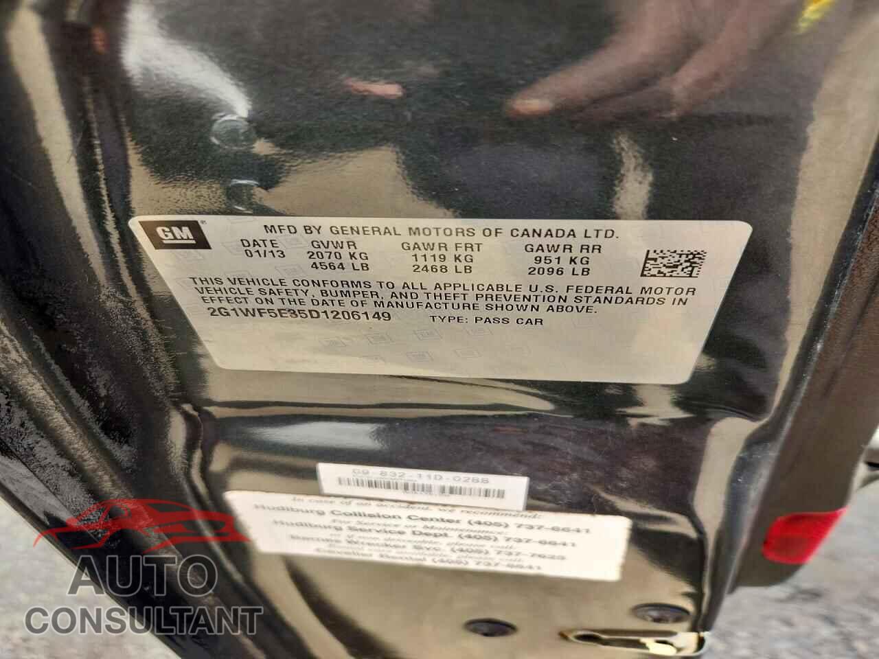 CHEVROLET IMPALA 2013 - 2G1WF5E35D1206149