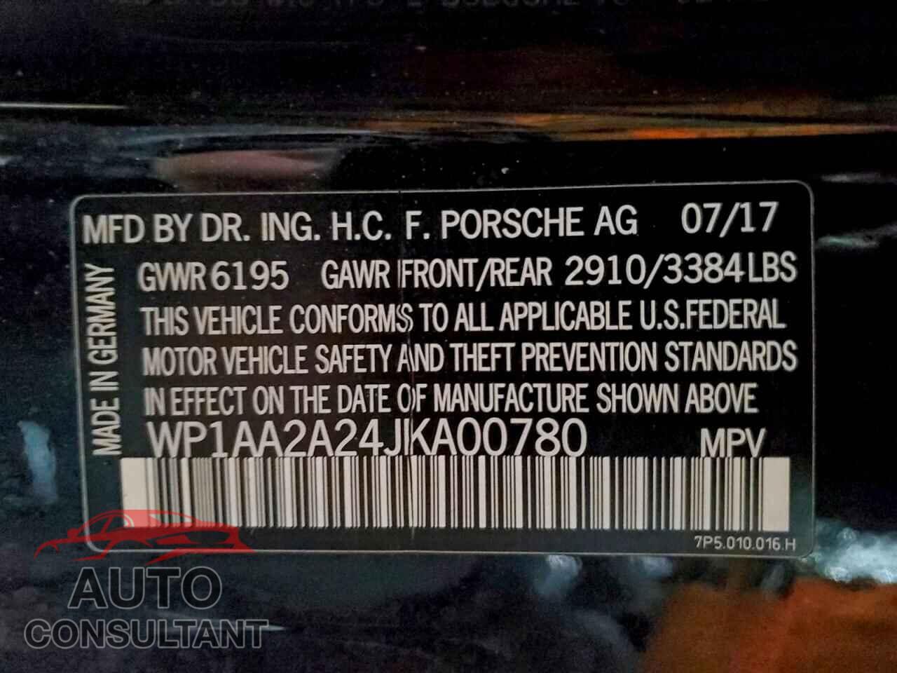 PORSCHE CAYENNE 2018 - WP1AA2A24JKA00780