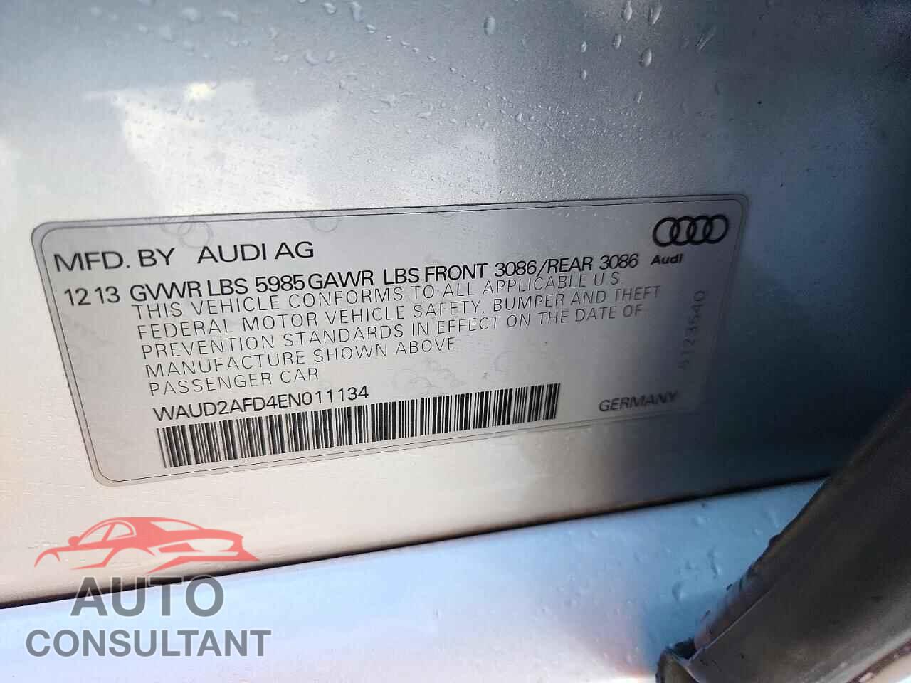AUDI S8 2014 - WAUD2AFD4EN011134