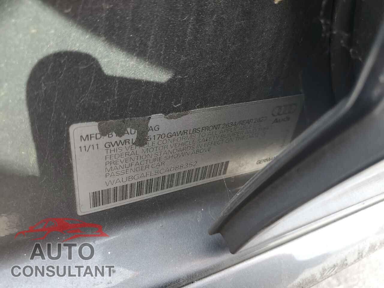 AUDI S4/RS4 2012 - WAUBGAFL8CA088352