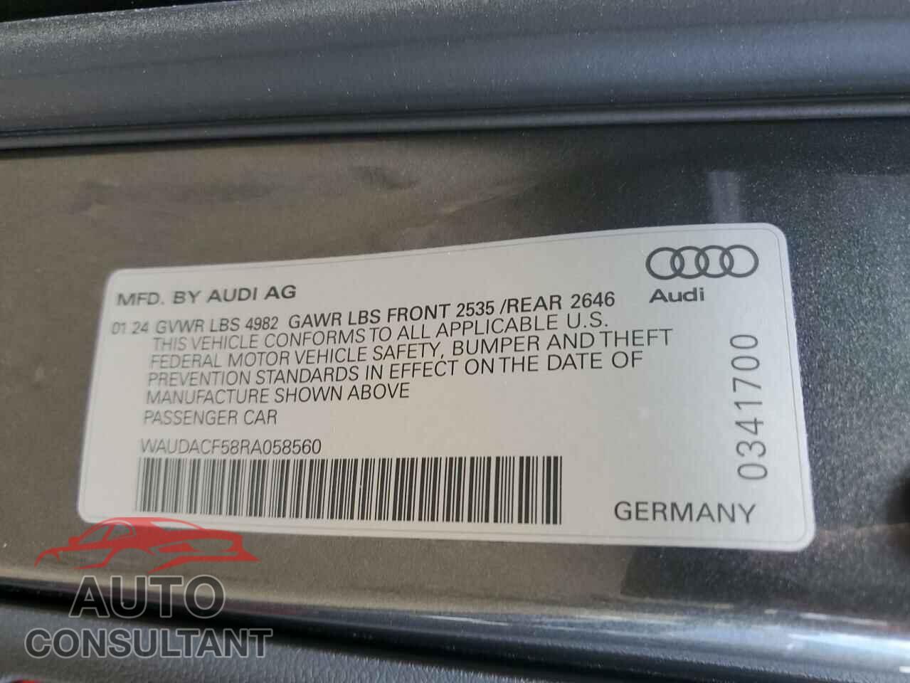AUDI A5 2024 - WAUDACF58RA058560