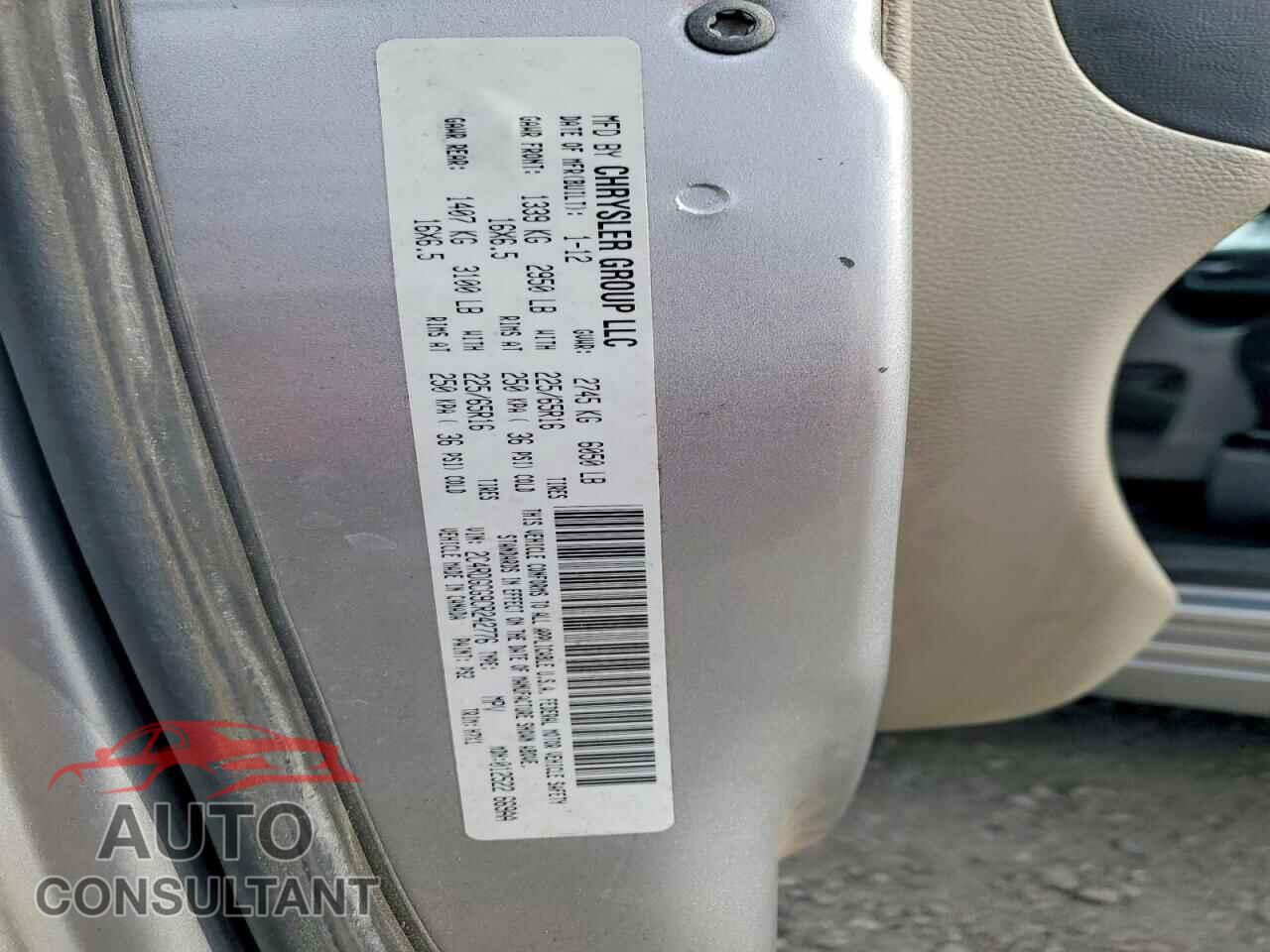 DODGE CARAVAN 2012 - 2C4RDGCG9CR242776