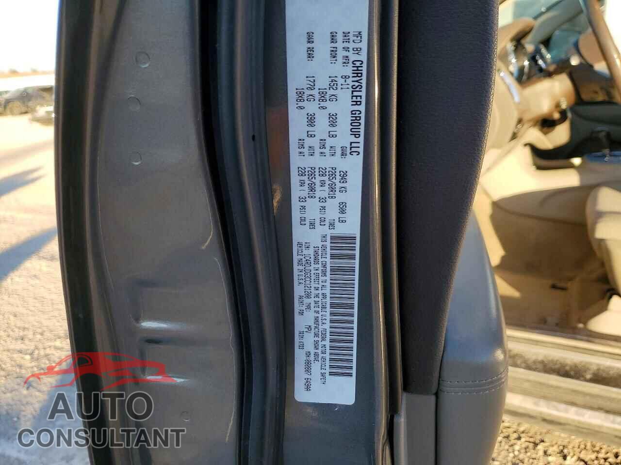 DODGE DURANGO 2012 - 1C4RDJDG3CC121200