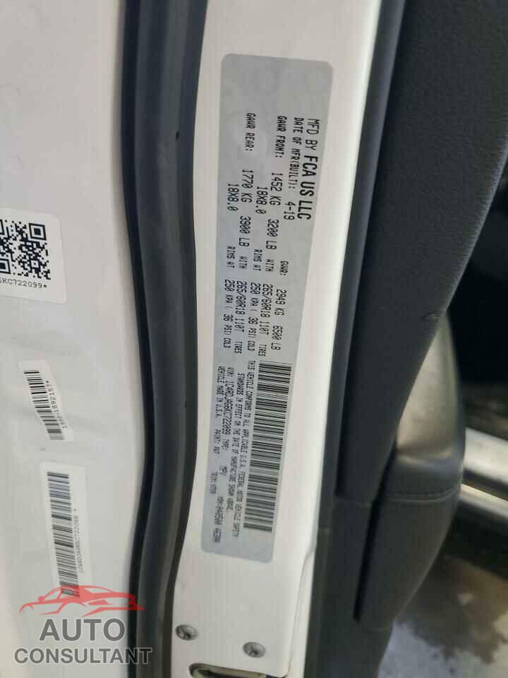 DODGE DURANGO 2019 - 1C4RDJAG6KC722099