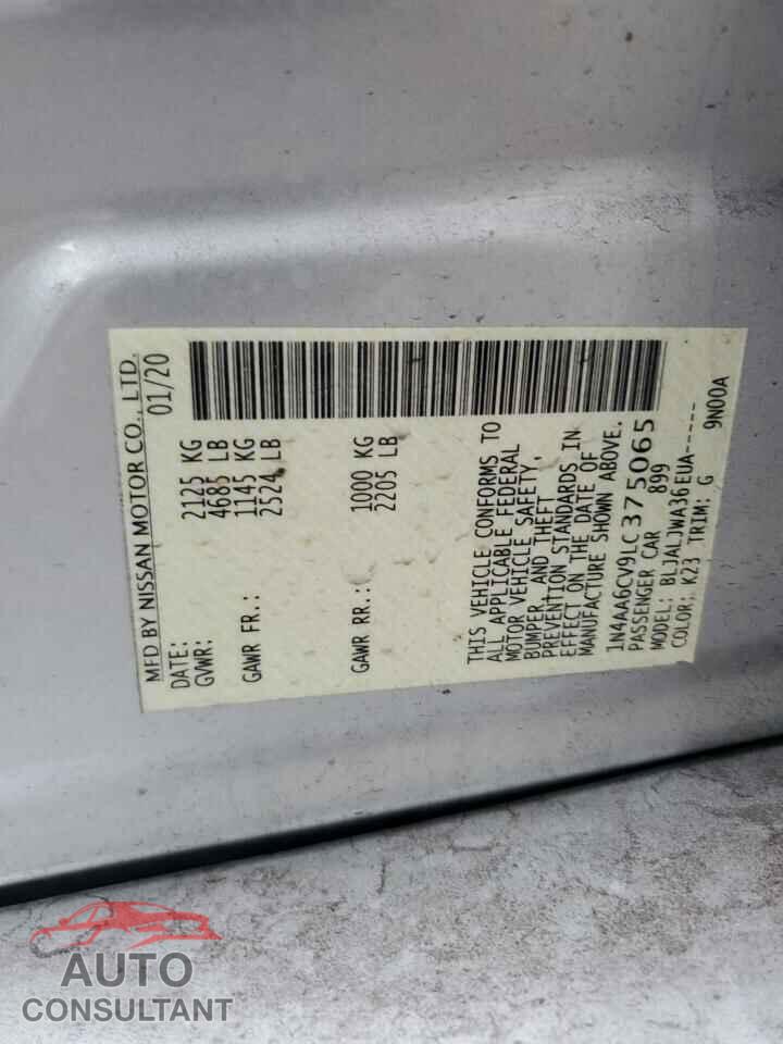 NISSAN MAXIMA 2020 - 1N4AA6CV9LC375065