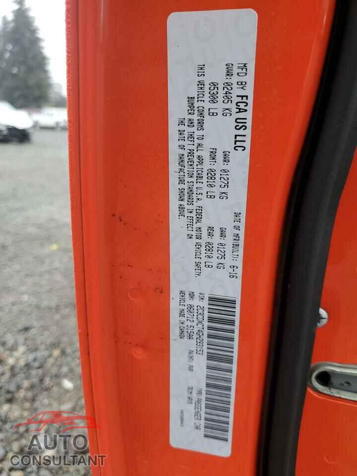 DODGE CHARGER 2016 - 2C3CDXCT4GH293153