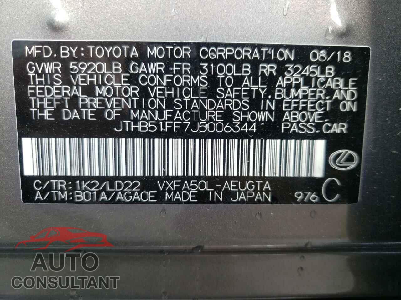 LEXUS LS500 2018 - JTHB51FF7J5006344