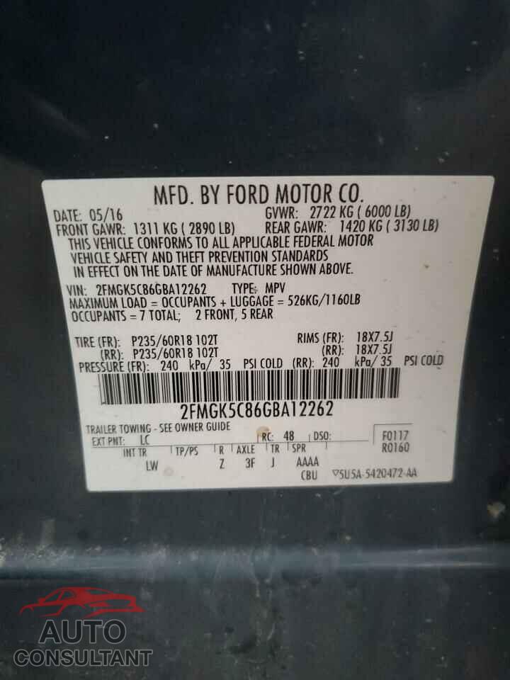 FORD FLEX 2016 - 2FMGK5C86GBA12262