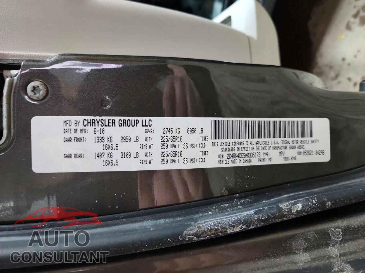 DODGE CARAVAN 2010 - 2D4RN4DE5AR335173