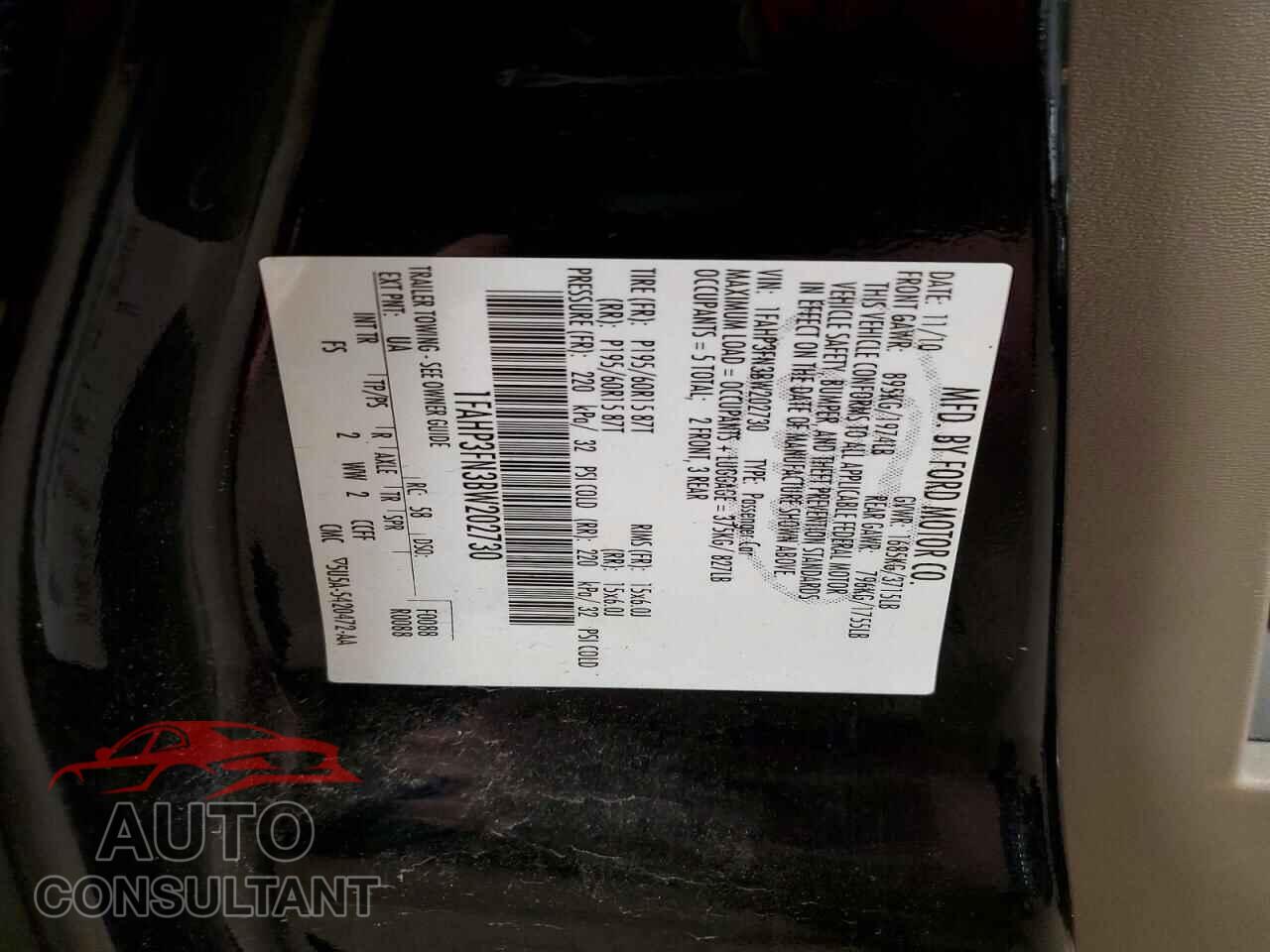 FORD FOCUS 2011 - 1FAHP3FN3BW202730