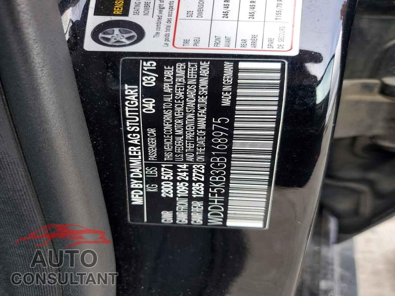 MERCEDES-BENZ E-CLASS 2016 - WDDHF5KB3GB168975
