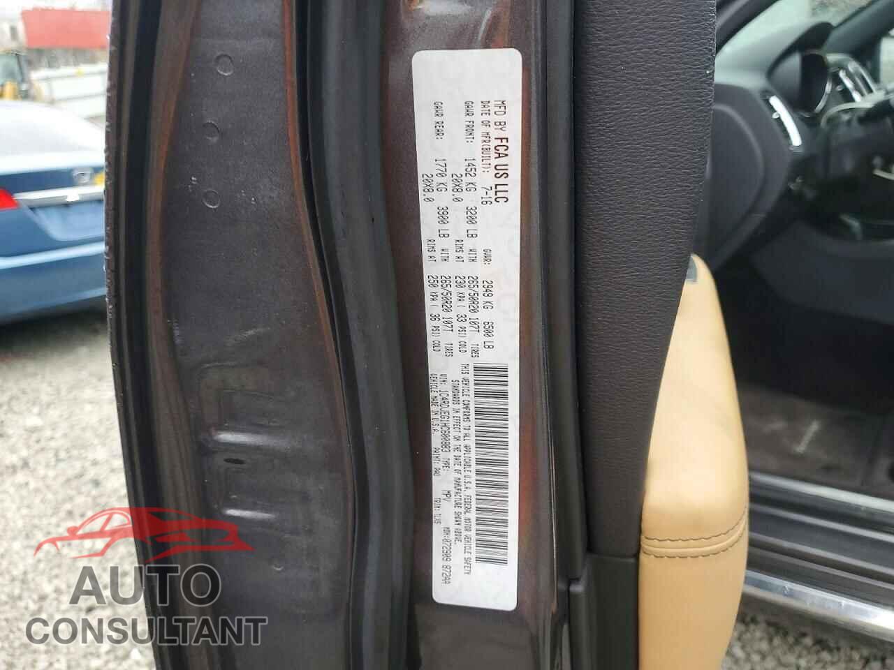 DODGE DURANGO 2017 - 1C4RDJEG1HC600883