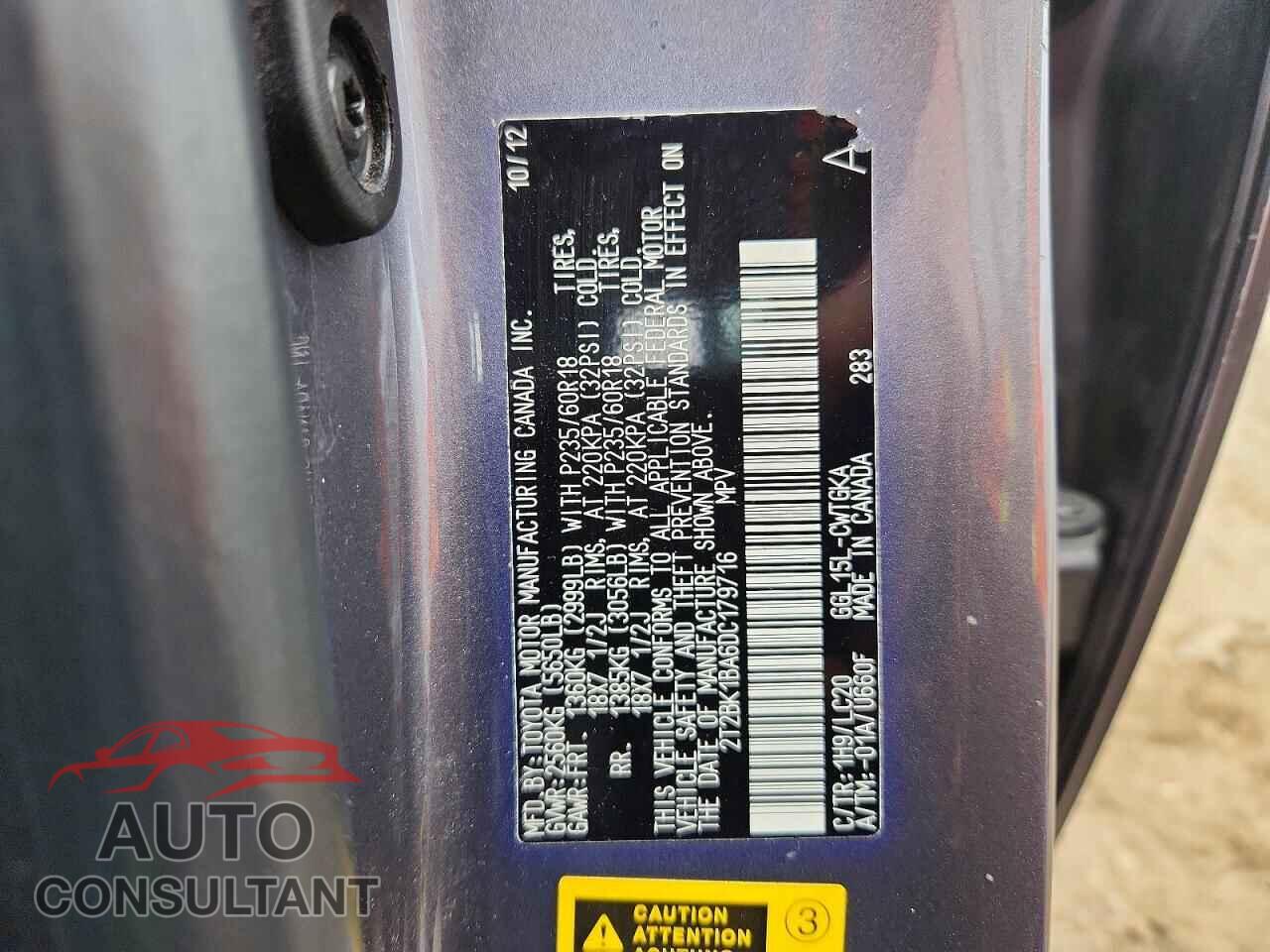 LEXUS RX350 2013 - 2T2BK1BA6DC179716