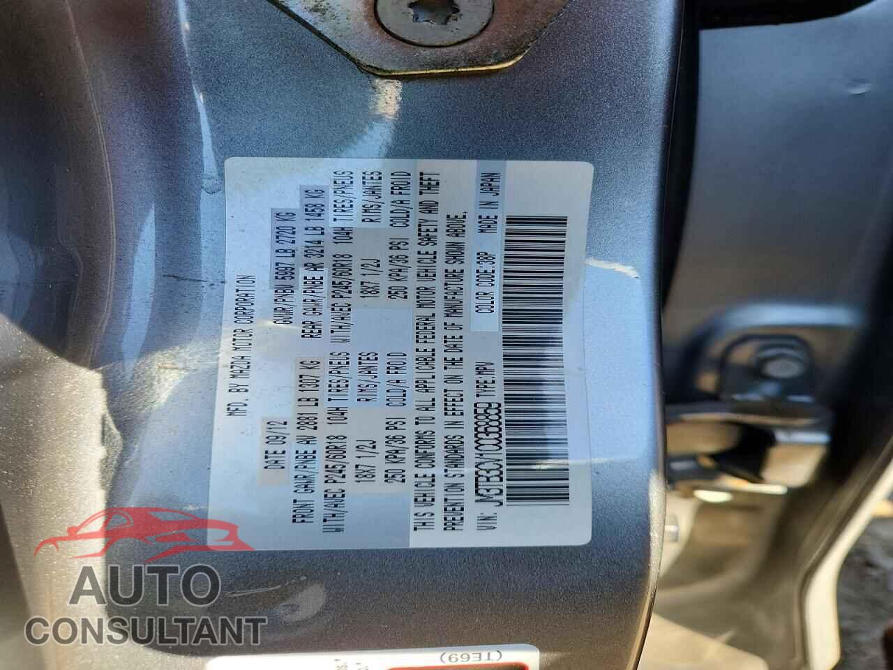 MAZDA CX-9 2012 - JM3TB3CV1C0368859