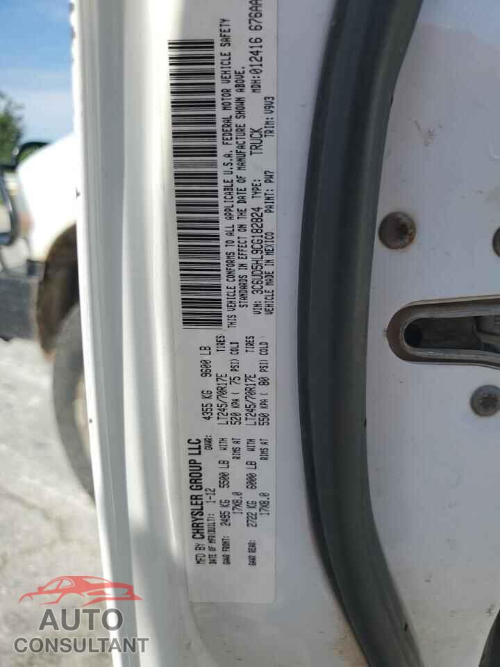 DODGE RAM 2500 2012 - 3C6UD5HL9CG182824