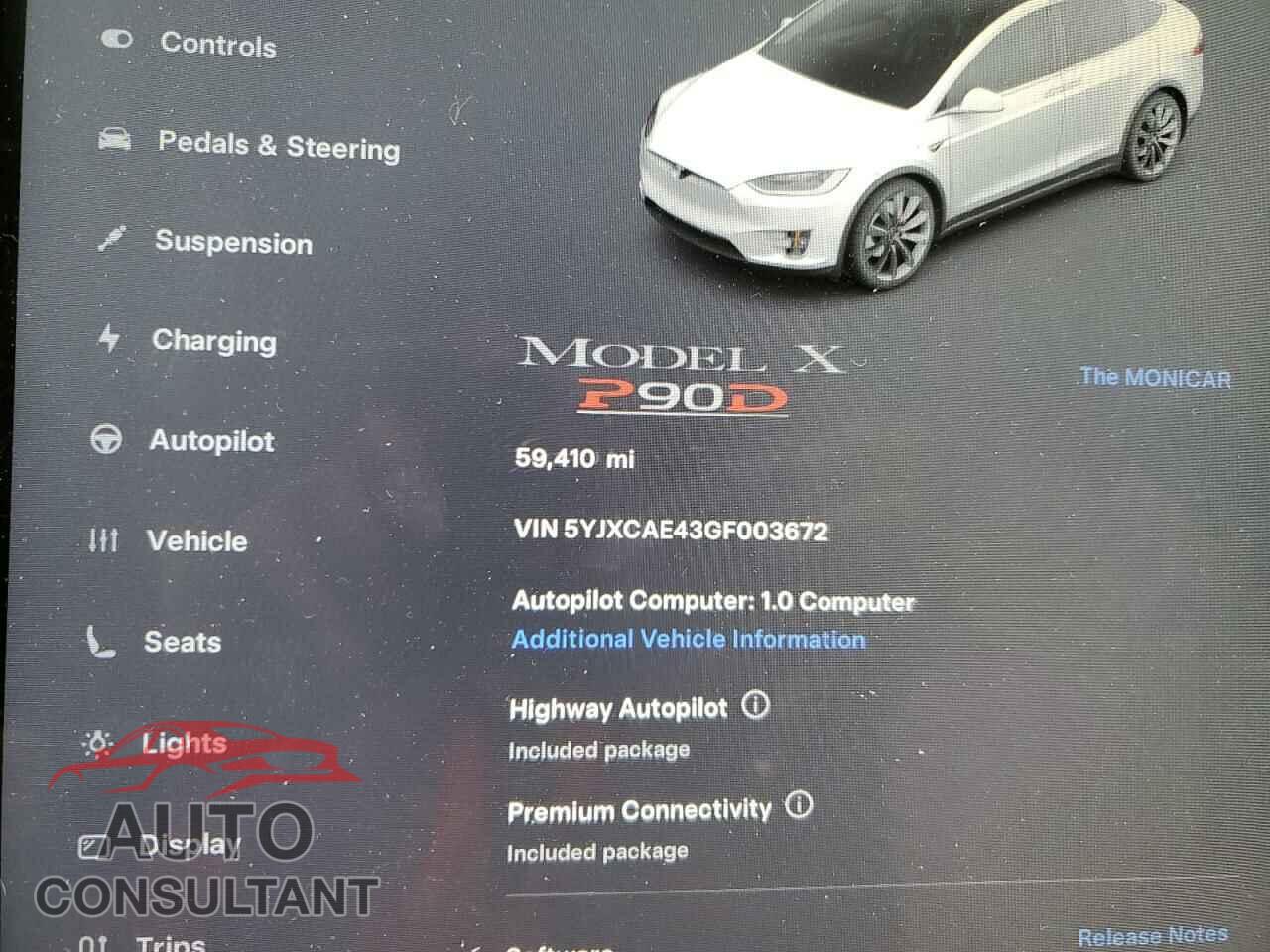 TESLA MODEL X 2016 - 5YJXCAE43GF003672