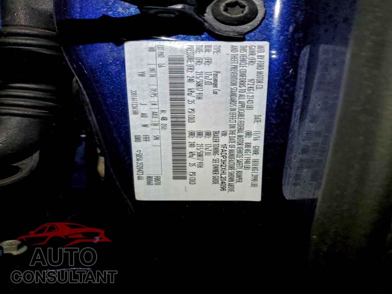 FORD FOCUS 2017 - 1FADP3H2XHL204096