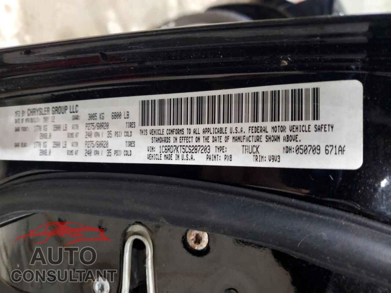 DODGE RAM 1500 2012 - 1C6RD7KT5CS287203