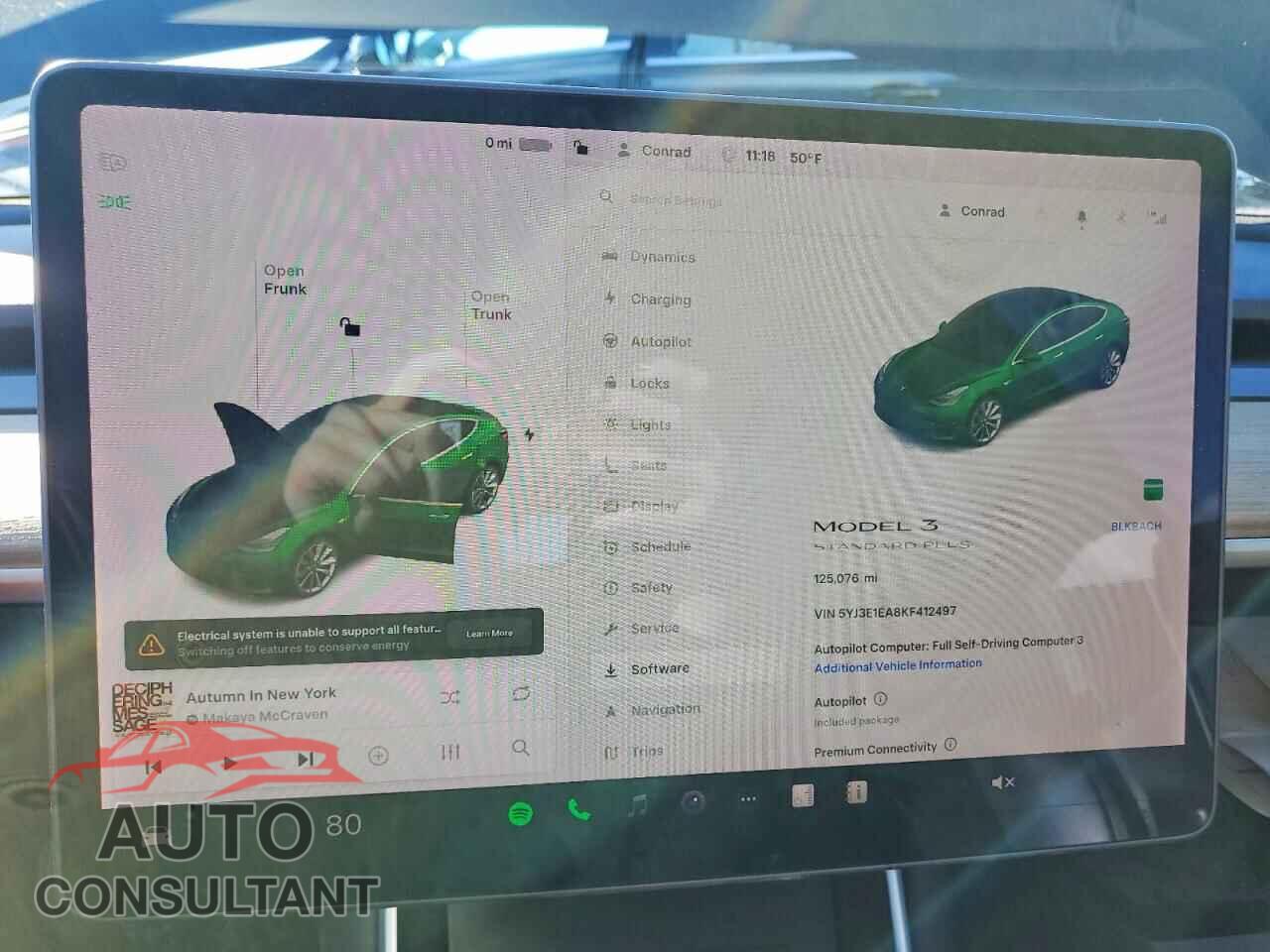 TESLA MODEL 3 2019 - 5YJ3E1EA8KF412497