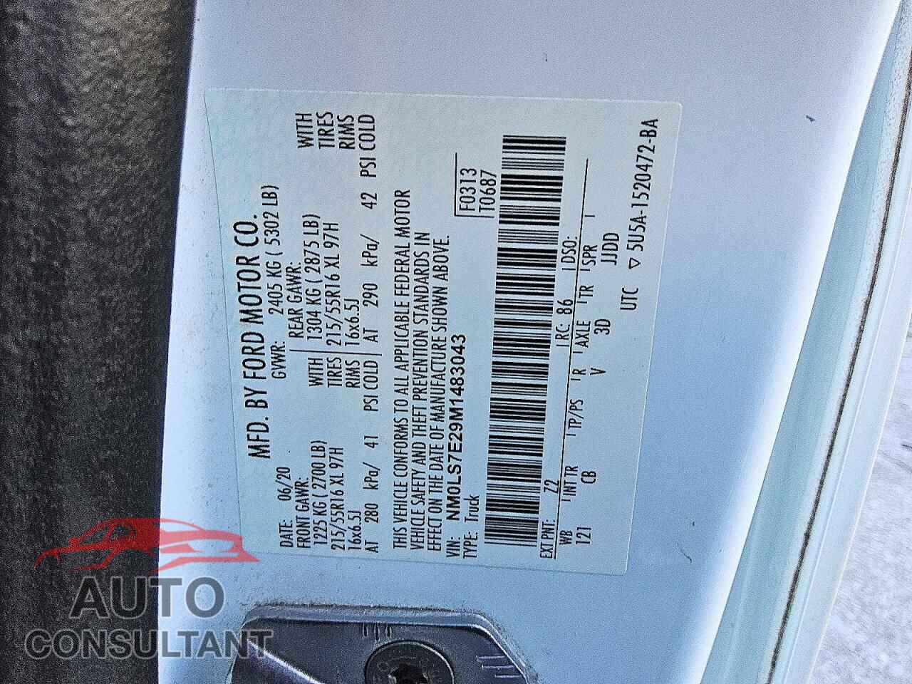 FORD TRANSIT 2021 - NM0LS7E29M1483043