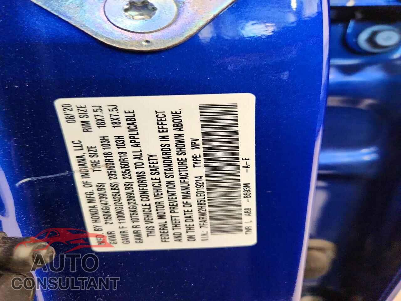 HONDA CRV 2020 - 7FARW2H85LE019214