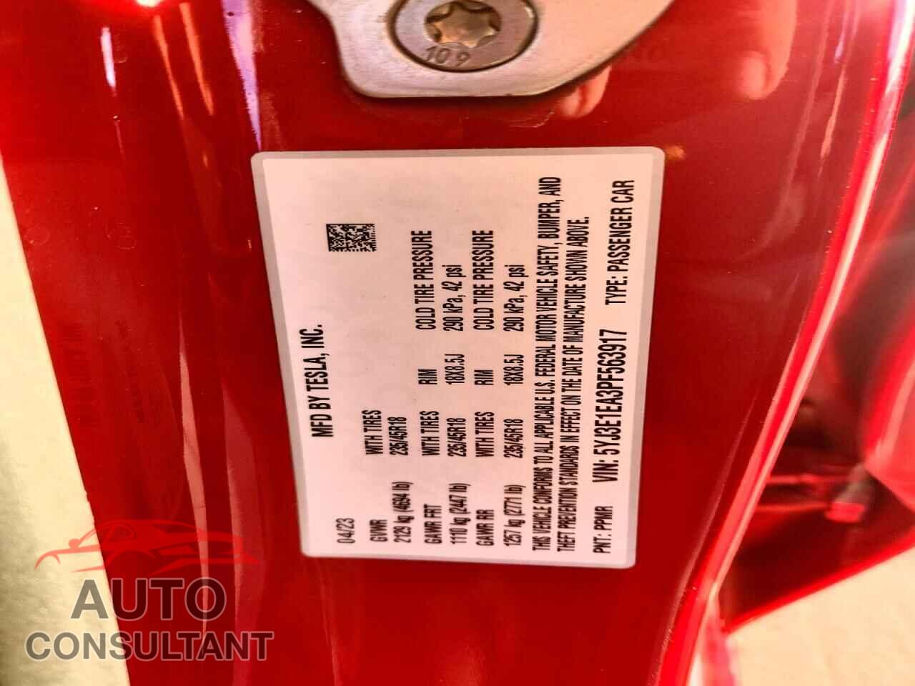 TESLA MODEL 3 2023 - 5YJ3E1EA3PF563917