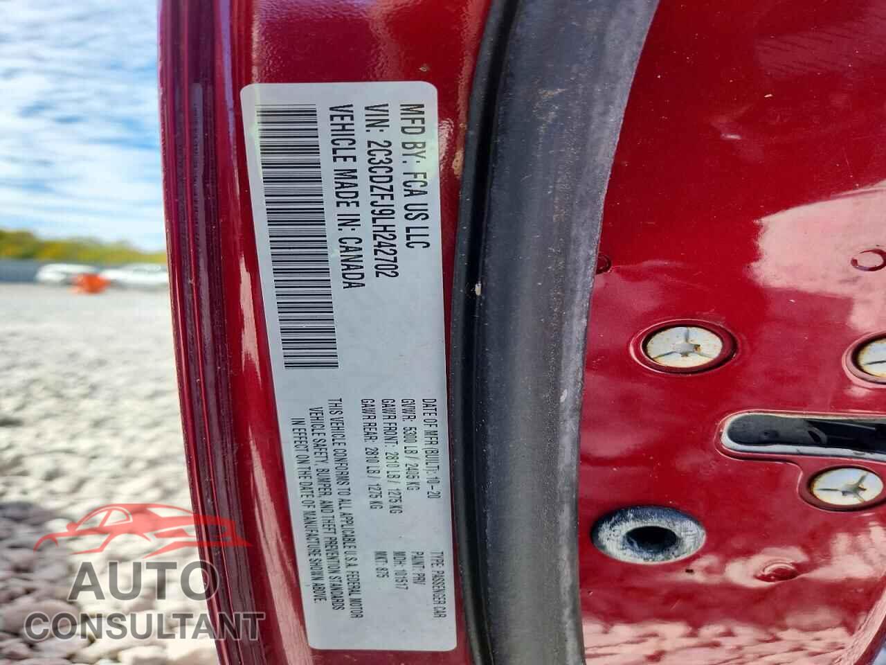 DODGE CHALLENGER 2020 - 2C3CDZFJ9LH242702