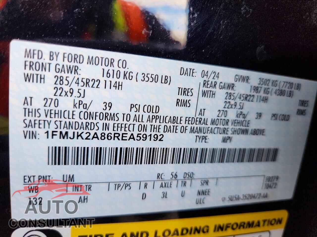 FORD EXPEDITION 2024 - 1FMJK2A86REA59192