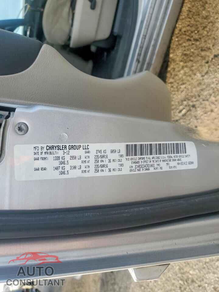 DODGE CARAVAN 2012 - 2C4RDGCG4CR310031