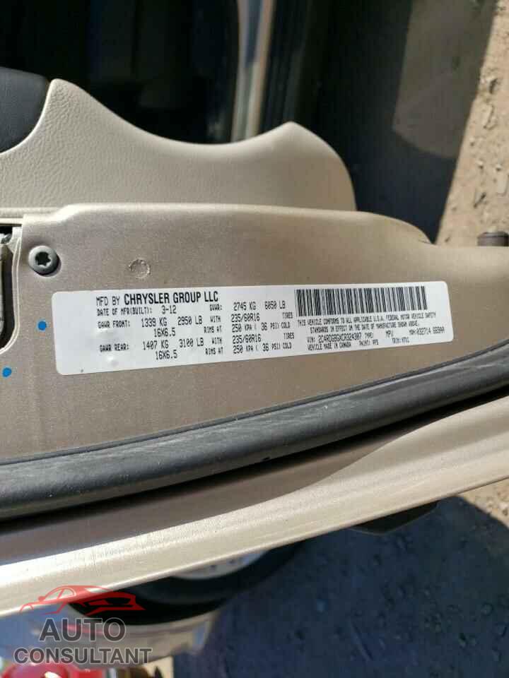 DODGE CARAVAN 2012 - 2C4RDGBGXCR324307