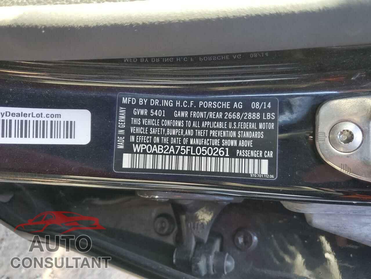 PORSCHE PANAMERA 2015 - WP0AB2A75FL050261