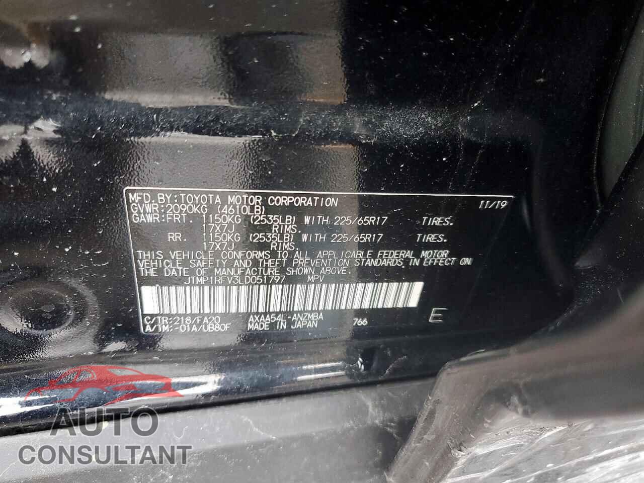 TOYOTA RAV4 2020 - JTMP1RFV3LD051797