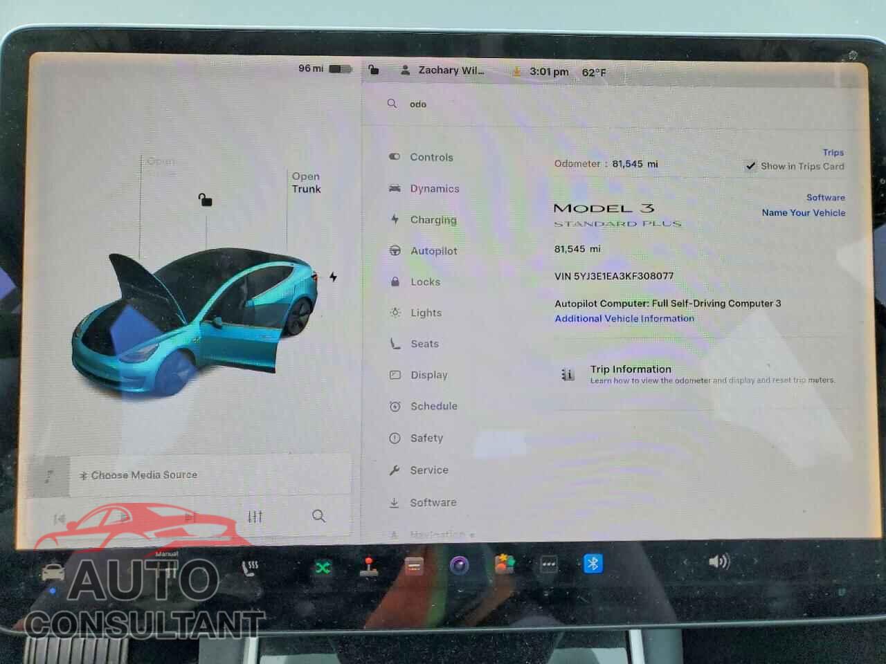 TESLA MODEL 3 2019 - 5YJ3E1EA3KF308077