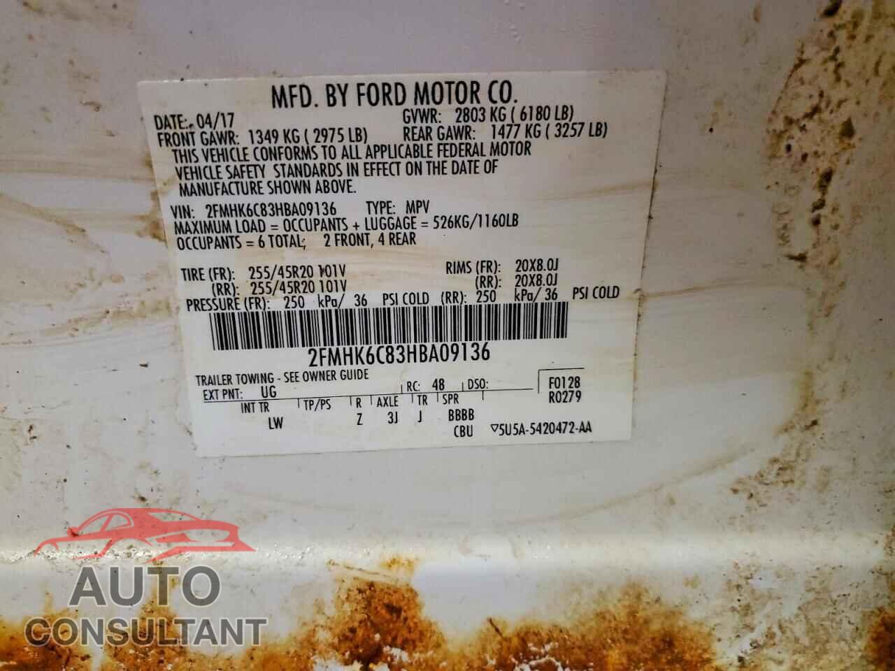 FORD FLEX 2017 - 2FMHK6C83HBA09136